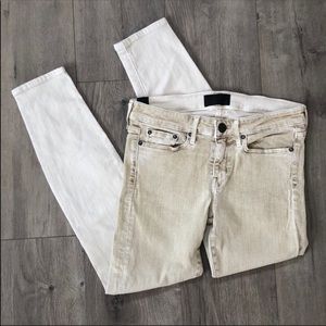 Vince. Tan Khaki Ombré Ankle Skinny Jeans